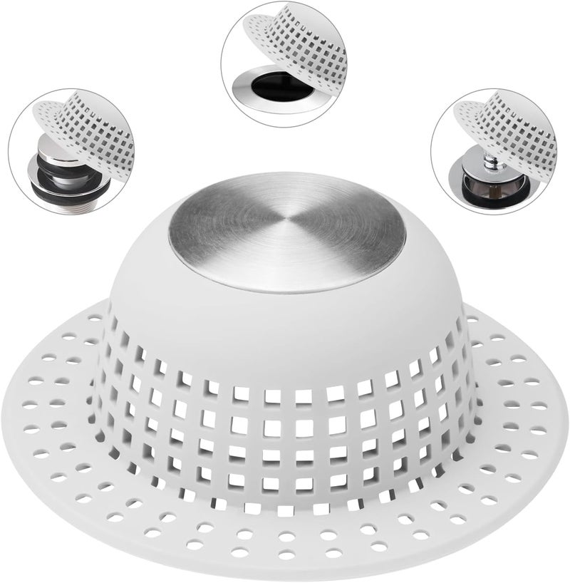 Aluvor غطاء تصريف الشعر لدش الاستحمام - واقي تصريف حوض الاستحمام للفتحات المنبثقة والعادية - Image 1